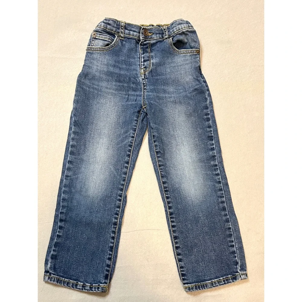 The Childrens Place Boys Relaxed Fit Straight Leg Jeans Medium Wash Blue 5T